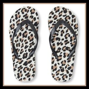 Children’s Place Flip Flops ✦ Cheetah Print Foam Sandals ✦ Black & Tan Youth NWT
